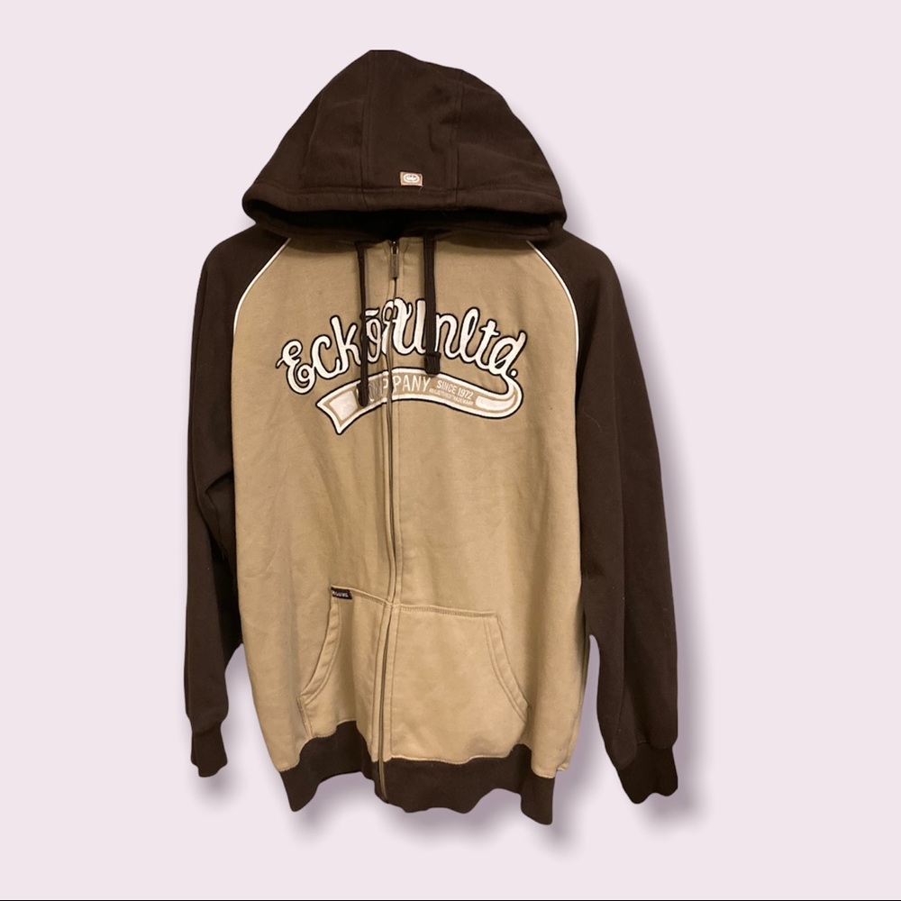 Ecko Unltd. Brown and Tan Jacket with Hood